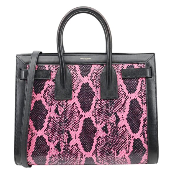 Yves Saint Laurent  Sac De Jour Small Python Leather Shoulder Bag Pink - Picture 1 of 14
